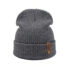 Mũ len dệt kim dày ấm áp thường ngày cho cả nam và nữ, mũ len Hip-Hop Skullies màu trơn, mũ mùa đông - Nhiều màu - Xem 9