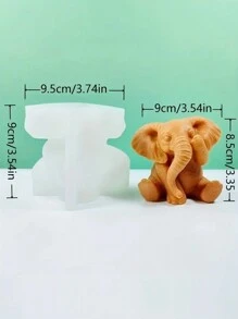 Silicone Elephant Mold Set, 1 Piece - 3D Animal Candle Casting Mold For DIY Resin Crafts, Home Decor & Candle Making - White - View 8