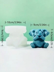 Silicone Elephant Mold Set, 1 Piece - 3D Animal Candle Casting Mold For DIY Resin Crafts, Home Decor & Candle Making - White - View 6
