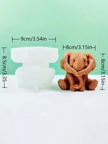 Silicone Elephant Mold Set, 1 Piece - 3D Animal Candle Casting Mold For DIY Resin Crafts, Home Decor & Candle Making - White - View 7