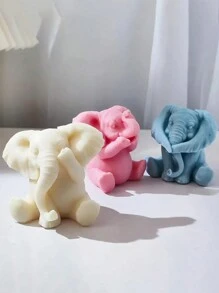 Silicone Elephant Mold Set, 1 Piece - 3D Animal Candle Casting Mold For DIY Resin Crafts, Home Decor & Candle Making - White - View 1