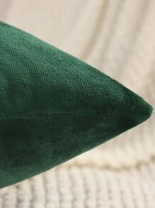 Miater 1 件圣诞驯鹿刺绣天鹅绒装饰抱枕套，适合客厅、卧室 - 紅色 - 查看 9