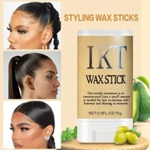 ikt 3pcs/1pc Hair Control Wax Stick Set: Smooth Bar For Taming Frizz, Edge Brush & Rat Tail Comb For Styling Loose Curls - Non-Greasy Hair Styling Product, Suitable For All Hair Types