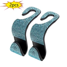 2pcs Shiny Rhinestone Car Rear Seat Headrest Hook, Car Purse Bag Holder - 2pcs - View 13
