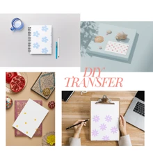 4 piezas de calcomanías de flores de serie de dibujos animados UV DTF para hojas de pegatinas impermeables para vasos de vidrio Libbey de 16 oz, tazas decorativas, útiles escolares, manualidades y suministros de arte DIY, paquete de calcomanías transferibles