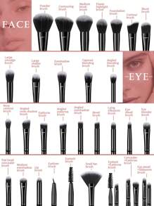 43PCS Makeup Tools Set Including:30PCS Makeup Brush Set Includes Powder Brush,Highlight Brush,Nose Shadow Brush,Detail Brush,Outline Brush,Eyelash Brush,Foundation Make-Up Brush,Facial Brush,Concealer Brush,Eye Shadow Brush Set, Eyelash Curling - 彩色 - 查看 5