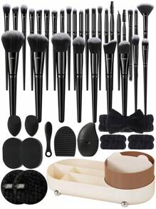43PCS Makeup Tools Set Including:30PCS Makeup Brush Set Includes Powder Brush,Highlight Brush,Nose Shadow Brush,Detail Brush,Outline Brush,Eyelash Brush,Foundation Make-Up Brush,Facial Brush,Concealer Brush,Eye Shadow Brush Set, Eyelash Curling - 彩色 - 查看 2