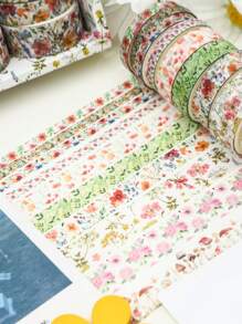 18 Rolls Of Four Seasons Nature Scenery Pattern Washi Tape Set, Spring, Summer, Autumn, Winter And Other Different Flower And Plant Pattern Sticker Rolls, For DIY Handbook Decoration, Card And Photo Making Supplies And Scrapbook Decoration, Simple Gifts For Friends And Classmates - Multicolor - View 9