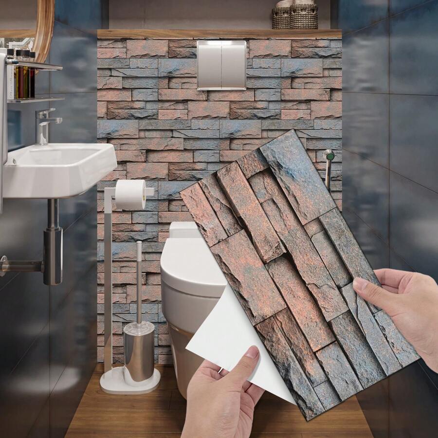 6 pezzi Adesivi per piastrelle da cucina e bagno con effetto marmo - Impermeabili, resistenti agli oli, autoadesivi - Facile da applicare, durevoli, disponibili in vari colori