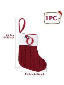 1 Meia de Natal Vintage Vermelha Tricotada, Meia de Natal Alegre com Pingente de Letra Inglesa com Capuz, Ideal para Decoração de Festa de Ano Novo de 2025, Meia de Natal Personalizada com Inicial, Decoração para Lareira, Enfeite para Árvore de Natal, Conjunto de Presente Surpresa para a Véspera de Natal, Presente de Natal, Decoração de Aniversário para Casa, Enfeite de Natal de Inverno - meias de natal - Ver 11
