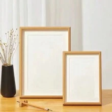 1pc Three-Dimensional Table Photo Frame, Use A Photo Frame To Beautify Your Memories, Give Gifts To Friends, Wedding Anniversary, Suitable For Desktop,Valentine's Day, Couple Photo Frame - Wood Color - View 4