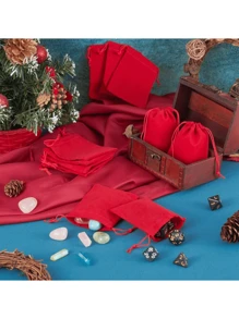 10/20pcs Velvet Bags With Drawstring, Velvet Bags Christmas Wedding Jewelry Bags Red Gift Bags Party Gifts Festival Supplies, Suitable For Gift Packaging, Suitable For Various Festival Parties, Mother's Day Gifts (3 Inches * 4 Inches)