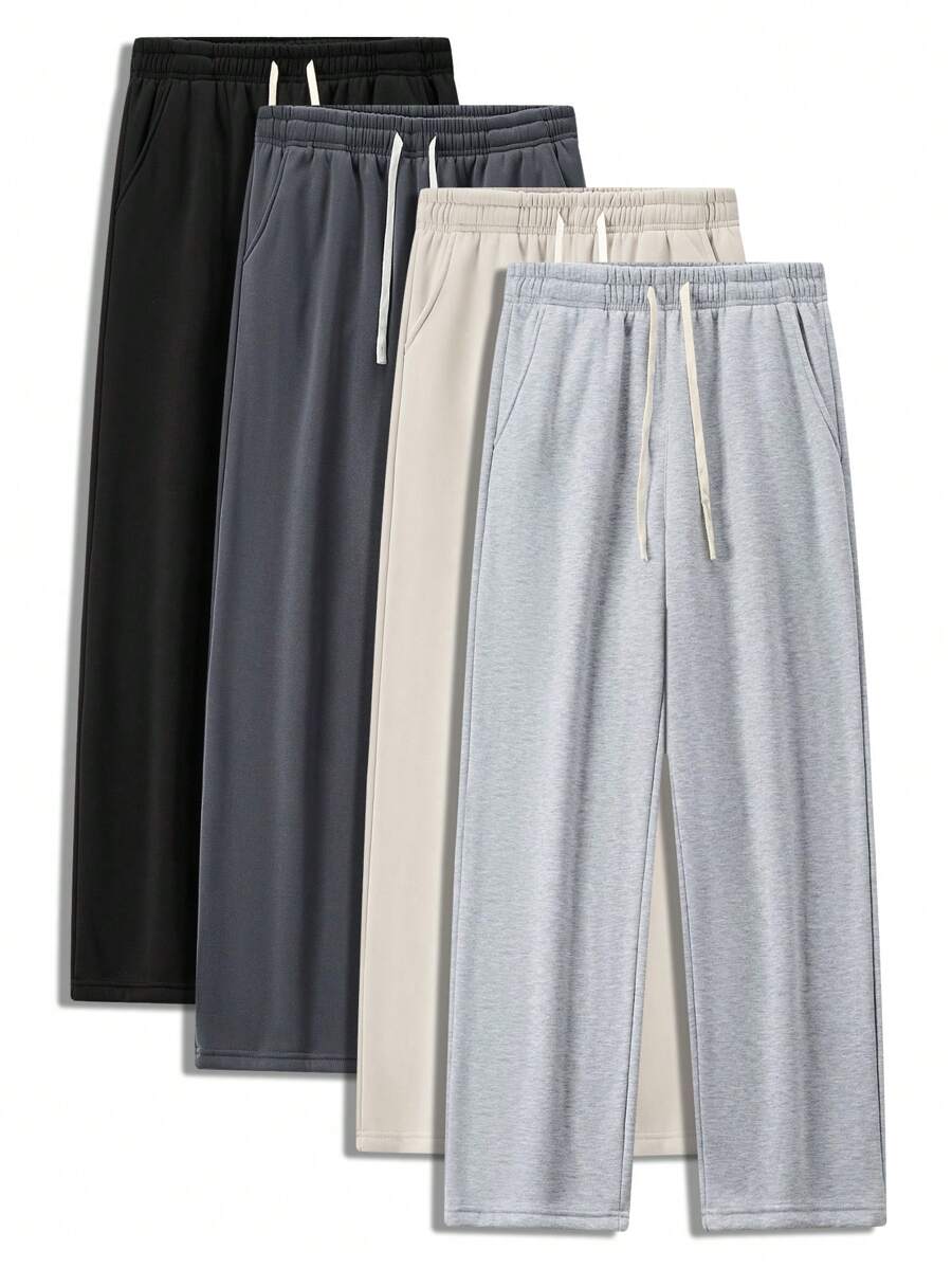 Blueplus Men's Loose Casual Pants - 1pc Soft And Slightly Elastic, Comfortable And Breathable, With An Adjustable Waist, Suitable For Outdoor Sports And Fitness Activities In All Seasons. - Màu Xám nhạt - Xem 1