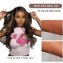 Ombre Lace Front Wig Human Hair Pre Plucked With Baby Hair 1B/30 HD Lace Front Wigs Human Hair 180% Density Highlight Body Wave Lace Frontal Wigs Human Hair Wigs