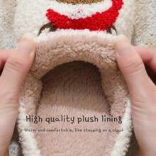 2024 Hot Selling Christmas Elk Embroidered Print Indoor Slip-On Slippers, Unisex Couple Home Slippers, Men & Women