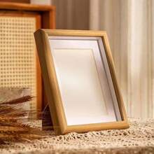 1pc Three-Dimensional Table Photo Frame, Use A Photo Frame To Beautify Your Memories, Give Gifts To Friends, Wedding Anniversary, Suitable For Desktop,Valentine's Day, Couple Photo Frame - Wood Color - View 3