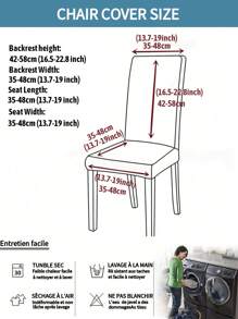 1pc High Elasticity Flowers Pattern Chair Cover, Modern Polyester Washable Seat Dust Protector, Suitable For Restaurant, Hotel, All Seasons - Green - View 3