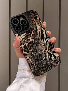 1 pieza Funda de teléfono suave a prueba de caídas con estampado clásico vertical de rayas, cocodrilo, serpiente y leopardo, compatible con Apple y resistente al agua, a los golpes y a los arañazos