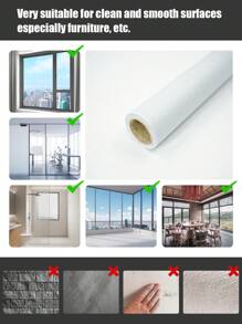 1卷磨砂隐私窗膜 - 静电吸附可移除玻璃膜 - 防紫外线，适用于办公室、会议室、浴室、客厅 - 17.5 x 118 英寸 - 無色 - 查看 12