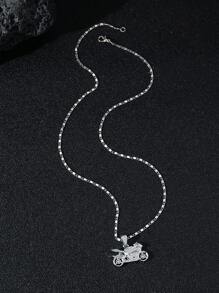1 pieza Collar con colgante de motocicleta/coche deportivo de estilo clásico europeo y americano, de moda y único, con circonita, para hombres