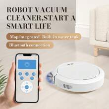 ZZPQVT 1 Máy hút bụi robot đa chức năng có cây lau nhà, bình chứa nước, điều khiển bằng ứng dụng, tự động lập kế hoạch tuyến đường, thích hợp sử dụng trong gia đình - trắng - Xem 4