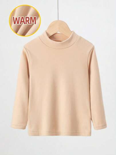 Camiseta de manga larga con cuello redondo para niños, camiseta resistente y versátil para niños adecuada para otoño/invierno, uso casual y versátil para exteriores