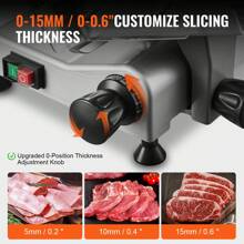 Meat Slicer, 340W Electric  Food Slicer With 10" SUS420 Stainless Steel Blade And Built-In Sharpening Stone, 0-0.6 Inch Adjustable Thickness For Commercial And Home Use, Cut Meat And Cheese - US A Type Plug(110-127V) - View 3