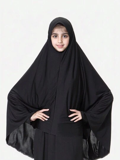 1 件新款超大套头连帽连衣裙，黑色，修身，宽松，一体式，方便头巾，纯色，百搭，搭配，时尚，纯色面罩，围巾，头带，头套