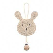 1pc Soft Plush & Beechwood 3-Hole Pacifier Clip Chain For Baby, Suitable For Daily Use In Winter, Animal Shaped Pacifier Holder