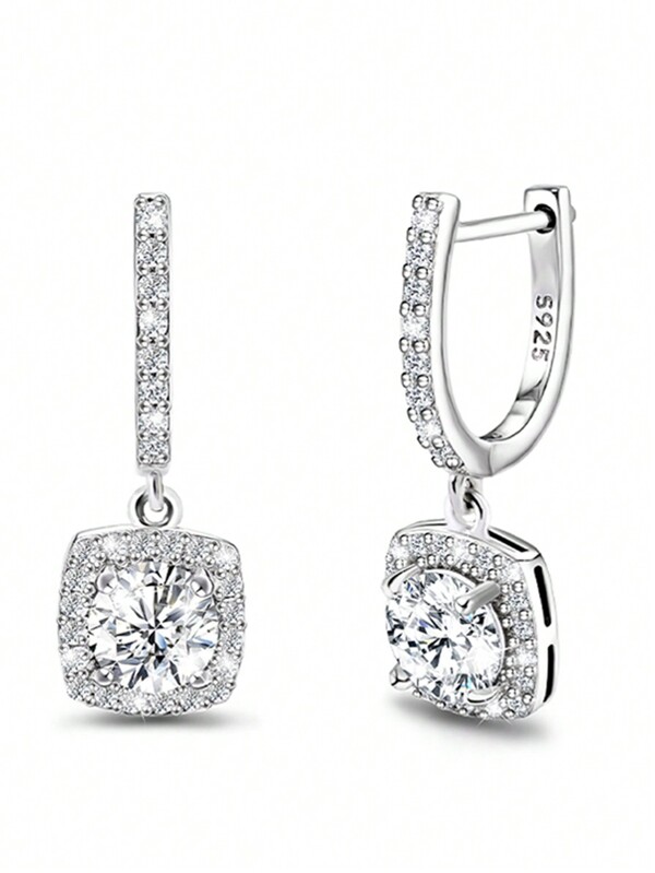 Pendientes de aro con cristal de zirconia cúbica, hipoalergénicos, elegantes y sencillos para uso diario, regalo de cumpleaños