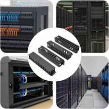 HOHOBLA LOYALHEARTDY-BTG 4 Pack Cable Management,Horizontal Cable Organizer 12 Slots Mount For Wire Network Rack Wall Shelf Mount,19.1 X 3.4 X 3 In[Best Gift For Family&Friends] - Black - View 2