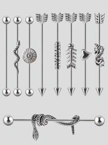 1 件装不锈钢红色舌头工业杠铃环耳朵直杠铃环身体穿孔首饰 Oreja 环 1 1/2 英寸 38 毫米 - 如圖 - 查看 1