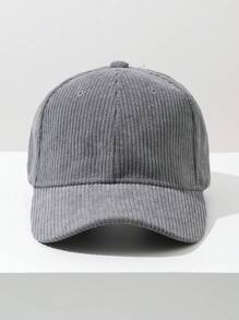 1pc Solid Color Minimalist Corduroy Baseball Cap, Suitable For Daily Wear And Winter