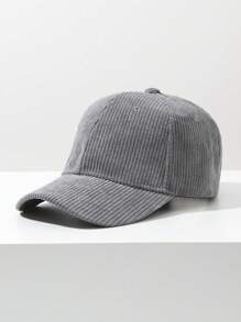 1pc Solid Color Minimalist Corduroy Baseball Cap, Suitable For Daily Wear And Winter