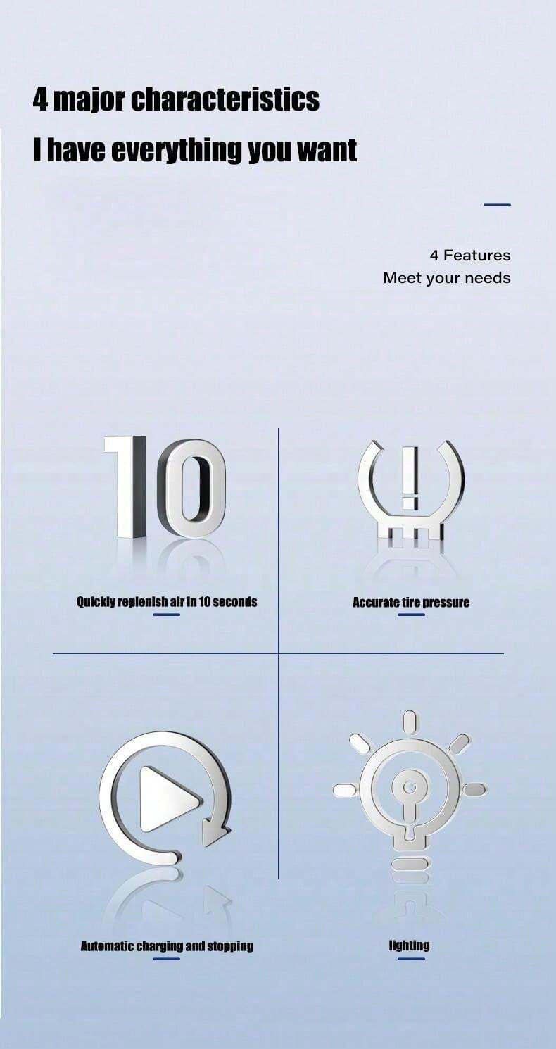 Wireless Portable Air Pump For Car, Motorcycle, Bicycle, Electric