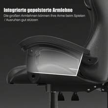 Bigzzia Sedia da gaming ergonomica, con cuscino e schienale regolabile per adulti, girevole e stabile