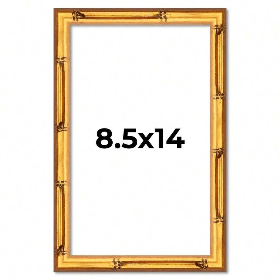 Custompictureframes.Com 8.5x14 Bamboo Picture Frame With UV-Resistant Acrylic And Acid Free Backing Available In 4 Finishes - Brown Black Gold - 金色 - 查看 1