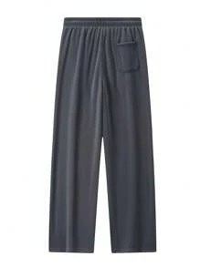 Blueplus Men's Loose Casual Pants - 1pc Soft And Slightly Elastic, Comfortable And Breathable, With An Adjustable Waist, Suitable For Outdoor Sports And Fitness Activities In All Seasons. - Màu xám đen - Xem 4