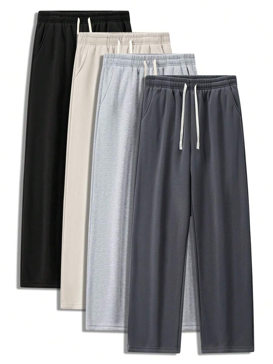 Blueplus Men's Loose Casual Pants - 1pc Soft And Slightly Elastic, Comfortable And Breathable, With An Adjustable Waist, Suitable For Outdoor Sports And Fitness Activities In All Seasons. - Màu xám đen - Xem 1