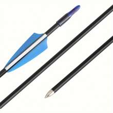 12 Pcs 30 Inch Archery Carbon Arrows Spine Fiberglass Practice Targeting Arrows Removable Nock Hunting Arrows Kit - 12pcs Black - View 4