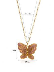 1 Stück Halskette für Frauen in Goldfarbe aus Edelstahl mit Libellen Anhänger, Choker, modischer Vintage Insekten Schmuckzubehör als Geschenk