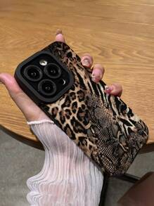 1 pieza Funda de teléfono suave a prueba de caídas con estampado clásico vertical de rayas, cocodrilo, serpiente y leopardo, compatible con Apple y resistente al agua, a los golpes y a los arañazos