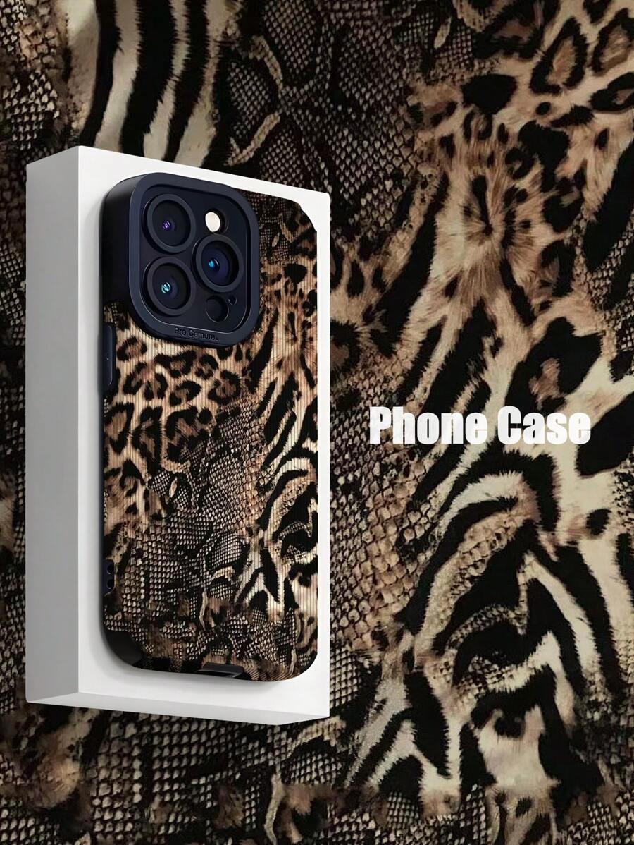 1 pieza Funda de teléfono suave a prueba de caídas con estampado clásico vertical de rayas, cocodrilo, serpiente y leopardo, compatible con Apple y resistente al agua, a los golpes y a los arañazos