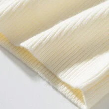 ZCKL Unisex Casual Solid Color Crew Neck Ribbed Knit Sweater, Retro Style, Autumn Winter - White - View 7