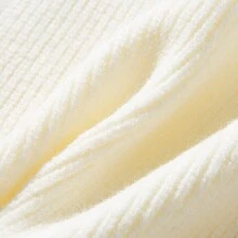 ZCKL Unisex Casual Solid Color Crew Neck Ribbed Knit Sweater, Retro Style, Autumn Winter - White - View 8