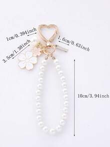 Vòng tay ngọc trai giả hợp kim họa tiết hoa thanh lịch 1 chiếc, móc khóa, phụ kiện túi tự làm, phụ kiện điện thoại di động, mặt dây chuyền trang trí nhà cửa, mặt dây chuyền ví, móc khóa phù hợp cho túi xách, điện thoại di động và trang trí nhà cửa, vật dụng thiết yếu khi đi du lịch, tập luyện, cắm trại, vật dụng thiết yếu cho ngày lễ, kỳ nghỉ, phụ kiện du lịch, du ngoạn - Nhiều màu - Xem 5