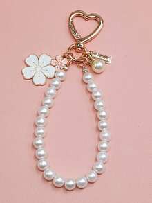 Vòng tay ngọc trai giả hợp kim họa tiết hoa thanh lịch 1 chiếc, móc khóa, phụ kiện túi tự làm, phụ kiện điện thoại di động, mặt dây chuyền trang trí nhà cửa, mặt dây chuyền ví, móc khóa phù hợp cho túi xách, điện thoại di động và trang trí nhà cửa, vật dụng thiết yếu khi đi du lịch, tập luyện, cắm trại, vật dụng thiết yếu cho ngày lễ, kỳ nghỉ, phụ kiện du lịch, du ngoạn - Nhiều màu - Xem 4