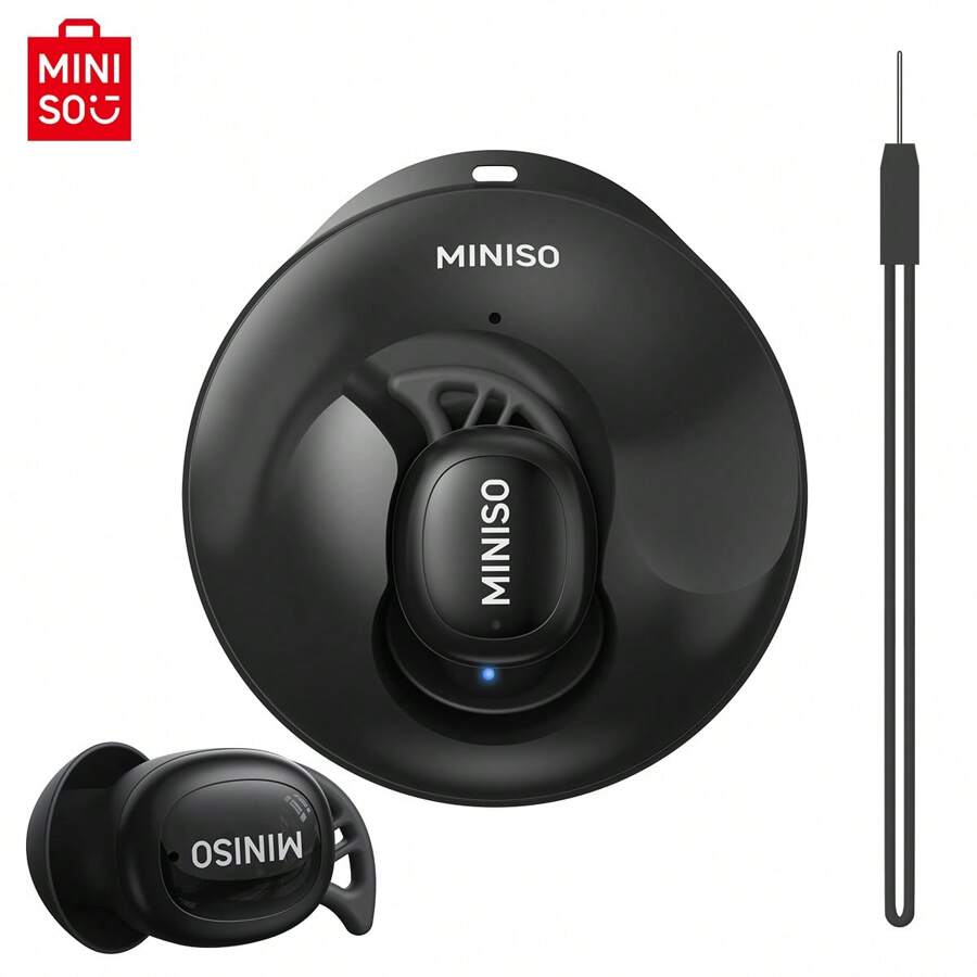 Miniso 睡眠耳塞 X16 无线耳塞 睡眠用隔音耳塞 舒适贴合无线 5.4 无线耳机 无限睡眠声音 睡眠监测个人闹钟耳机 侧卧支持所有智能手机 小巧便携 入耳式无线耳机迷你耳塞带充电盒 适用于 Apple iPad、笔记本电脑、iOS/Android 用户、家庭、朋友、儿童、生日、圣诞节、冬季、节日的礼物 - 黑色 - 查看 1