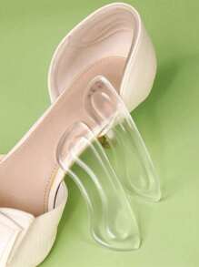 2pcs Unisex Transparent Silicone Heel Cushion Pad, Comfortable Insole Shoe Accessories - Clear - View 3
