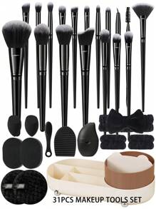 43PCS Makeup Tools Set Including:30PCS Makeup Brush Set Includes Powder Brush,Highlight Brush,Nose Shadow Brush,Detail Brush,Outline Brush,Eyelash Brush,Foundation Make-Up Brush,Facial Brush,Concealer Brush,Eye Shadow Brush Set, Eyelash Curling - 彩色 - 查看 11